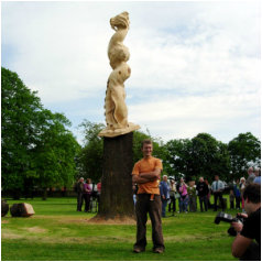 Story tree with sculptor